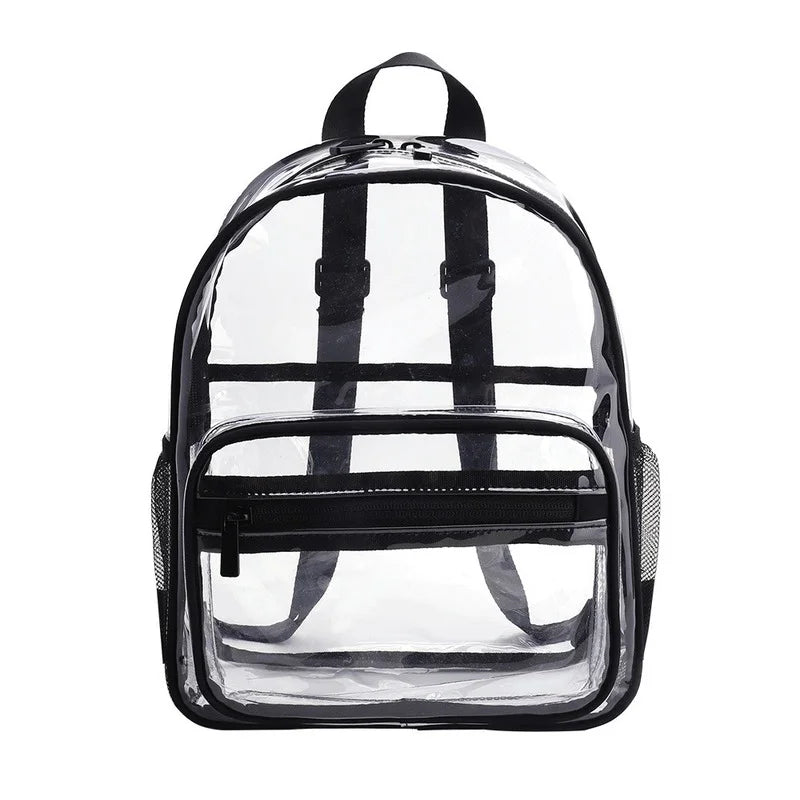 Clear PVC Backpack Transparent School Bags Men Women Shoulder Handbags Rucksack