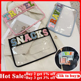 Clear PVC Cosmetic Bag Clutch + Letter Patches