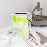 Transparent PVC Crossbody Bag Women Small Square Bag Casual Messenger Bag