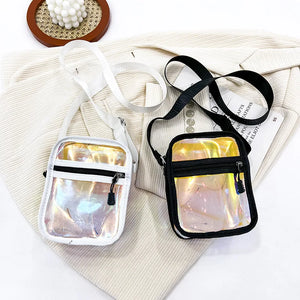 Transparent PVC Crossbody Bag Women Small Square Bag Casual Messenger Bag