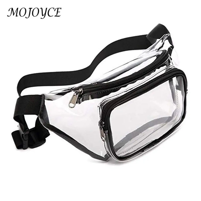 Transparent PVC Fanny Pack Waterproof Waist Zipper Belt Purse