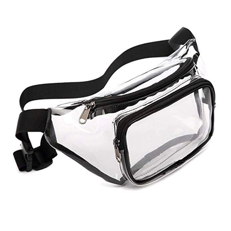 Clear Waterproof PVC Fanny Pack Zipper Belt Purses Travel Bag