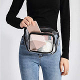 Clear Waterproof PVC Fanny Pack Zipper Belt Purses Travel Bag