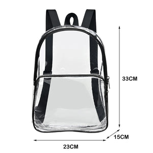 Clear PVC Female Backpack Casual Clear Waterproof Student School Bags