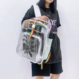 Transparent PVC School Bookbags Student Ladies Girls Beach Travel Bag