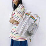 Transparent PVC School Bookbags Student Ladies Girls Beach Travel Bag