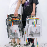 Transparent PVC School Bookbags Student Ladies Girls Beach Travel Bag