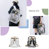 Transparent PVC School Bookbags Student Ladies Girls Beach Travel Bag