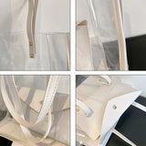 Transparent PVC Shoulder Bag for Women Handbag Large Tote Beach Bag