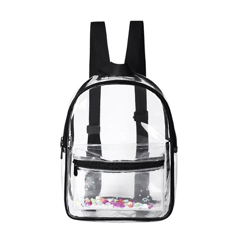 Clear PVC Women Backpack Waterproof Outdoor Shoulder Bag