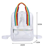 Transparent PVC Women Backpack Waterproof Female Schoolbags