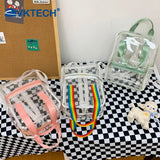 Transparent PVC Women Backpack Waterproof Female Schoolbag