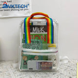 Transparent PVC Women Backpack Waterproof Female Schoolbag