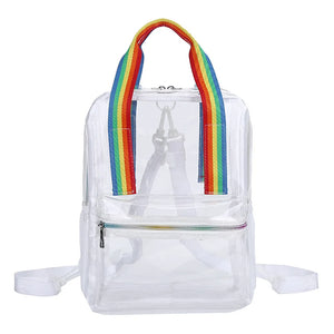 Clear PVC Women Backpack Waterproof Schoolbag College Girls Portable Backpacks