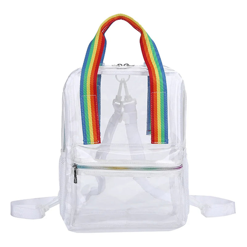 Clear PVC Women Backpack Waterproof Schoolbag College Girls Portable Backpacks