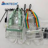 Transparent PVC Women Backpack Waterproof Female Schoolbag