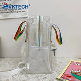 Transparent PVC Women Backpack Waterproof Female Schoolbag