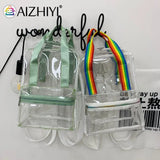 Clear PVC Women Backpack Waterproof Schoolbag College Girls Portable Backpacks