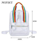 Transparent PVC Women Backpacks Waterproof Book Schoolbags Rucksack