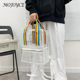 Transparent PVC Women Backpacks Waterproof Book Schoolbags Rucksack