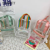 Transparent PVC Women Backpacks Waterproof Book Schoolbags Rucksack