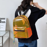 Transparent PVC Women Backpack Summer Waterproof Beach Bag Tassels