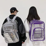Transparent School Bag for Women Men See Through Backpacks Large Capacity