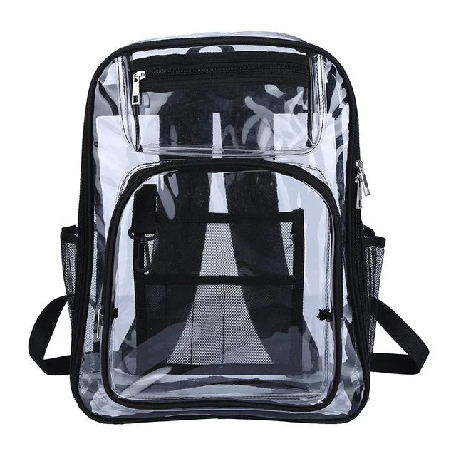 Transparent School Bag for Women Men See Through Backpacks Large Capacity
