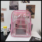 Transparent School Bag for Women Men See Through Backpacks Large Capacity