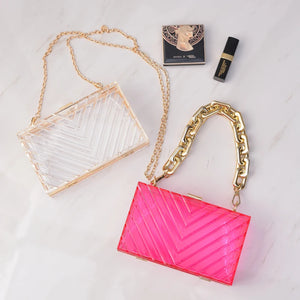 Purple Acrylic Shoulder Bag Women's Evening Clutch Crossbody Wedding Wallet