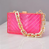 Purple Acrylic Shoulder Bag Women's Evening Clutch Crossbody Wedding Wallet