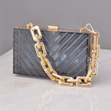 Purple Acrylic Shoulder Bag Women's Evening Clutch Crossbody Wedding Wallet