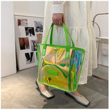 Clear PVC Shoulder Bags Set Large Capacity Jelly Handbag for Women