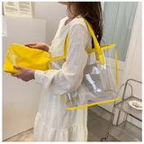 Clear PVC Shoulder Bags Set Large Capacity Jelly Handbag for Women