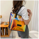 Clear PVC Shoulder Bags Set Large Capacity Jelly Handbag for Women