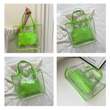 Clear PVC Shoulder Bags Set Large Capacity Jelly Handbag for Women