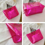 Transparent Shoulder Bag PVC Pearls Large Capacity Totes Composite Bag