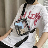 Transparent Square Chest Bag Japanese Satchel Couple Shoulder Bag