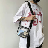 Transparent Square Chest Bag Japanese Satchel Couple Shoulder Bag