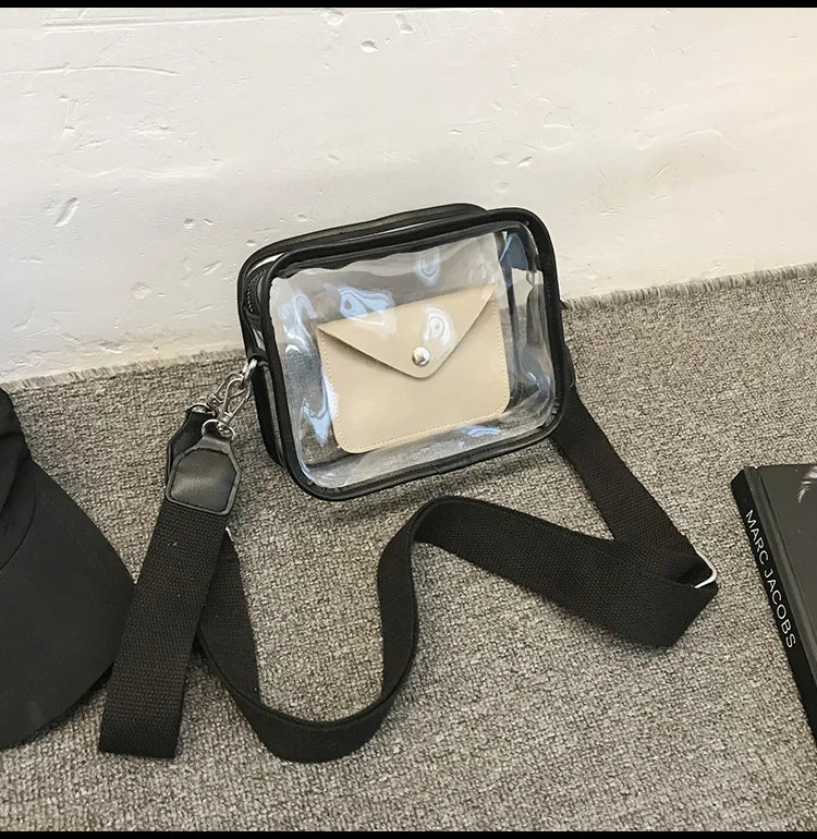Transparent Square Chest Bag Japanese Satchel Couple Shoulder Bag