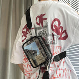 Transparent Square Chest Bag Japanese Satchel Couple Shoulder Bag