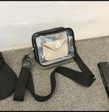 Transparent Square Chest Bag Japanese Satchel Couple Shoulder Bag