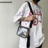 Transparent Square Bag Ins Chest Bag Japanese Casual Satchel