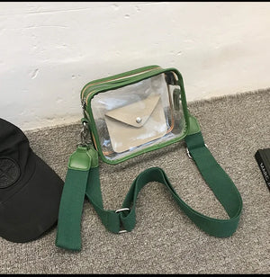 Transparent Square Bag Ins Chest Bag Japanese Casual Satchel