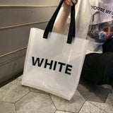 Transparent Tote Bag PVC Shoulder Bag Grocery Storage Handbag Reusable Eco Totes