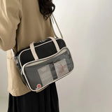Transparent Tote bag Soft Leather Large Capacity Handbag