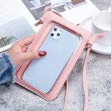 Transparent Touch Screen Mobile Phone Bag Lock Love Messenger Bag