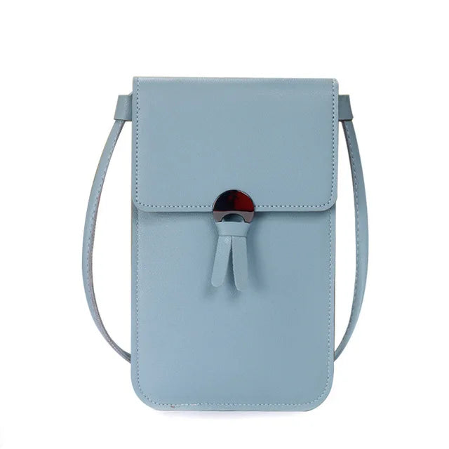 Transparent Touch Screen Retro Mobile Phone Bag Women PU Chain Messenger Bags Sm