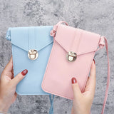 Retro Mobile Phone Bag Women PU Chain Messenger Bags