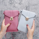 Retro Mobile Phone Bag Women PU Chain Messenger Bags